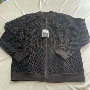 NWT Casa Moda Black Knit Bomber Jacket Size Medium New